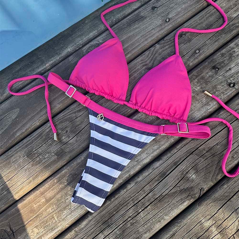 Conjunto de biquíni Nautic | Top Lua + Tanga Fany | Top dupla face com bojo embutido | Tanga semi fio com regulador na lateral