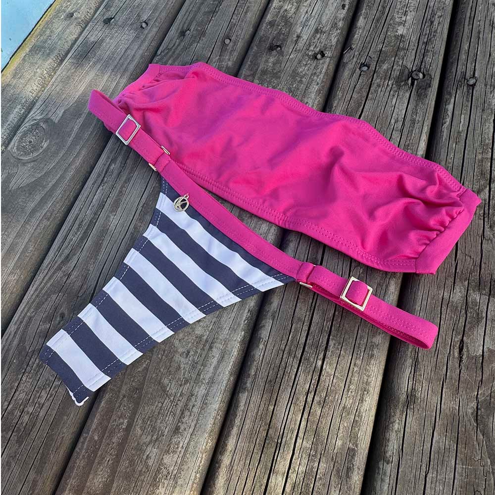 Conjunto de Biquini Nautic | Top Faixa + Tanga Fany |Tanga fita deixa marca de bronze linda com regulador que não esquenta no sol | top faixa