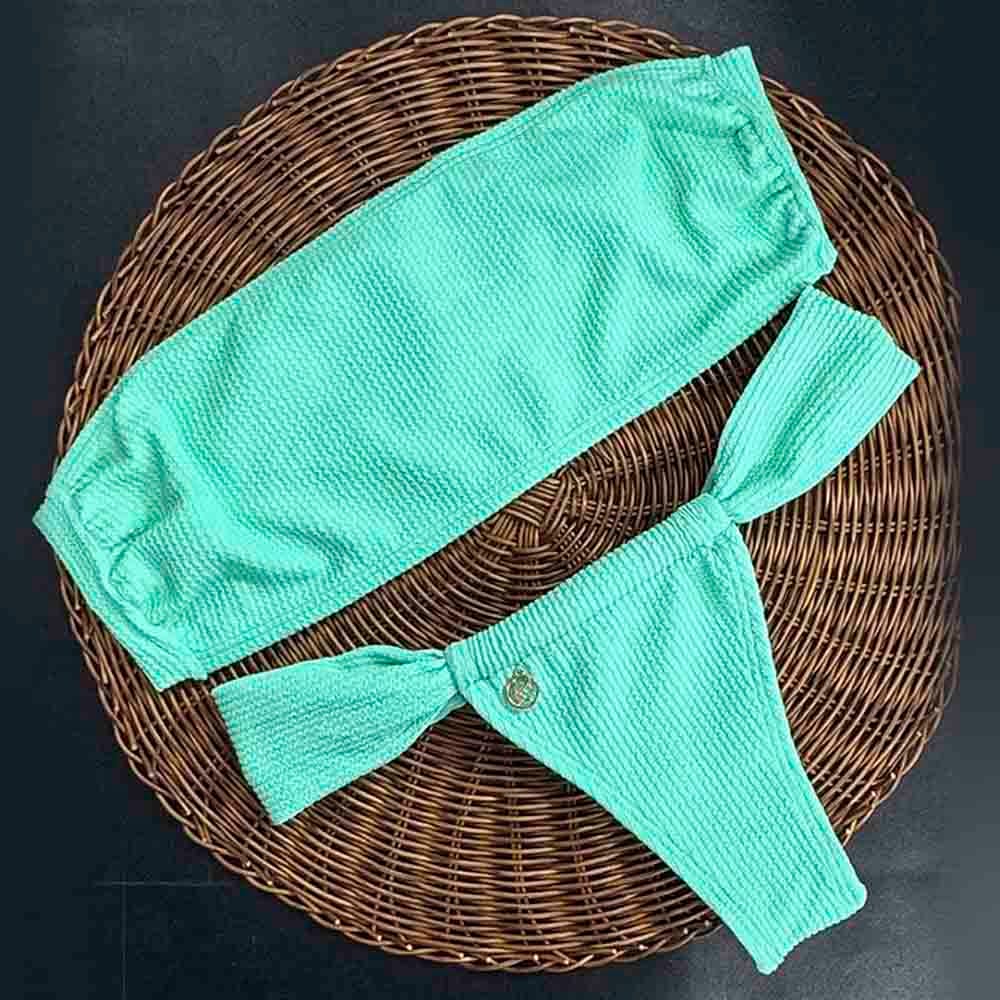 Conjunto de biquíni Menta | Top Faixa + Tanga Gali