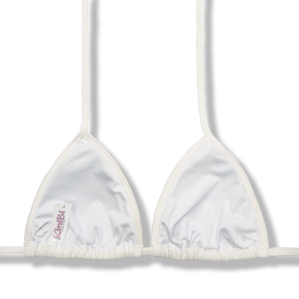 Conjunto de Biquíni Pérola | Top Mara + Tanga Fany | Tanga Marquinha de Fita com Regulagem | Top Cortininha com Abertura para Bojo | Tecido Texturizado Off White