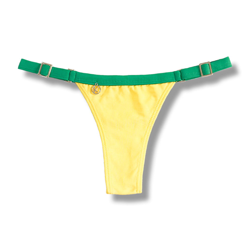 Tanga Fany Bicolor Canário e Bandeira | Marquinha de Fita
