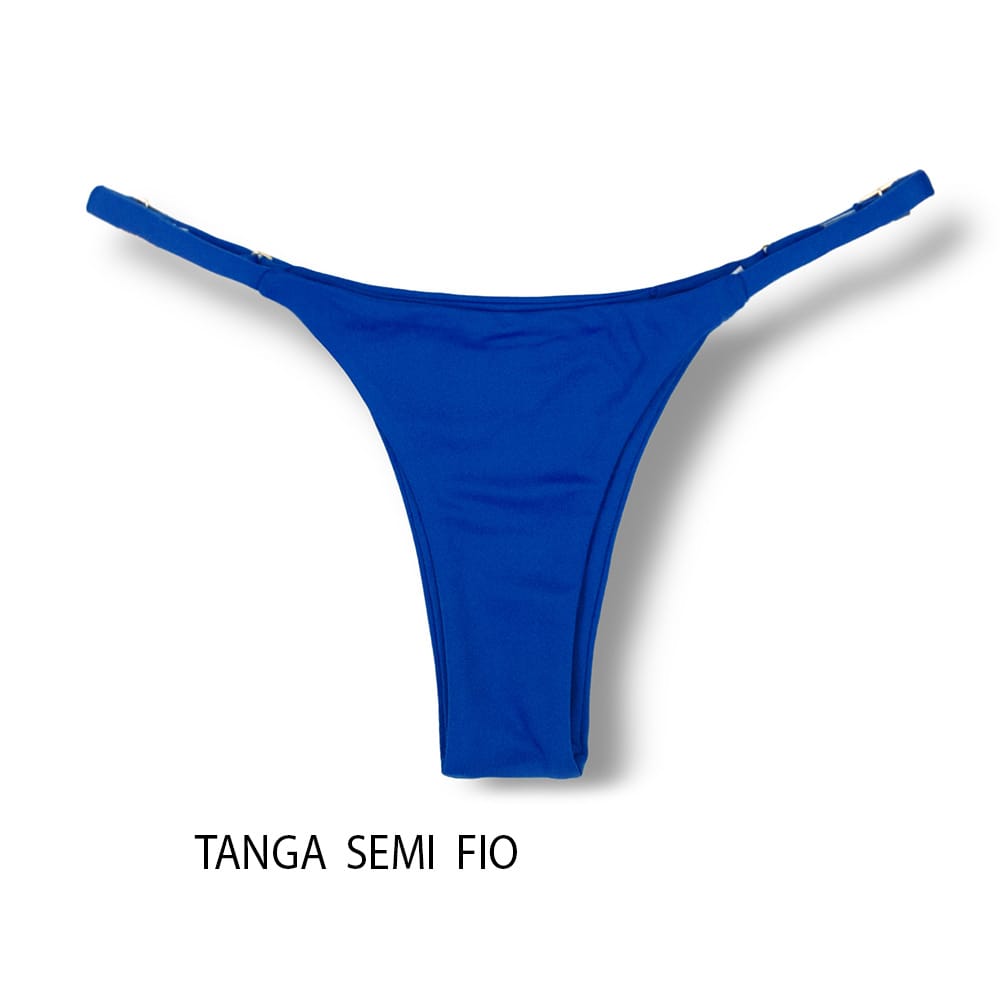 Conjunto de Biquini Azul Cobalto | Top Mara+ Tanga Mia |Tanga para marquinha perfeita com regulador na lateral |Top cortininha com viés e abertura para bojo