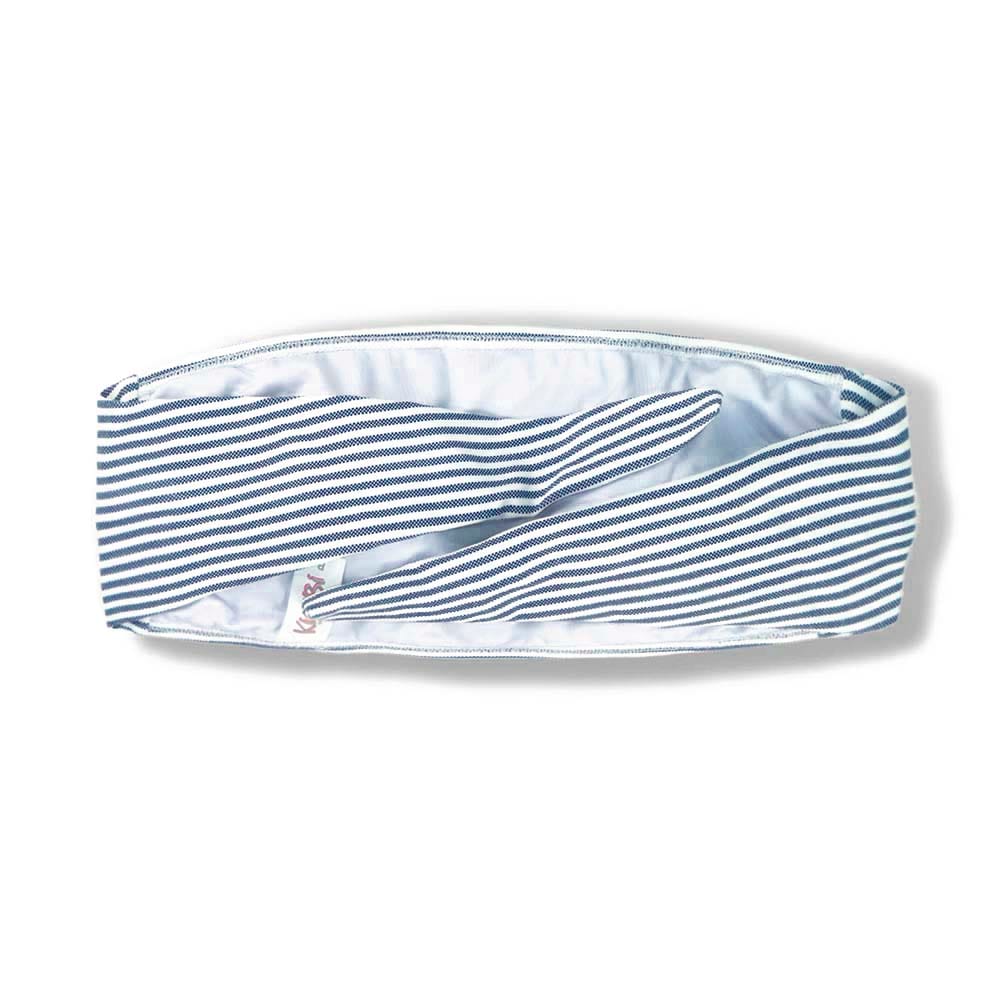 Top Faixa Denim | Tomara que Caia de  Amarrar nas Costas | Biquíni Listrado | Forrado | Sem Bojo