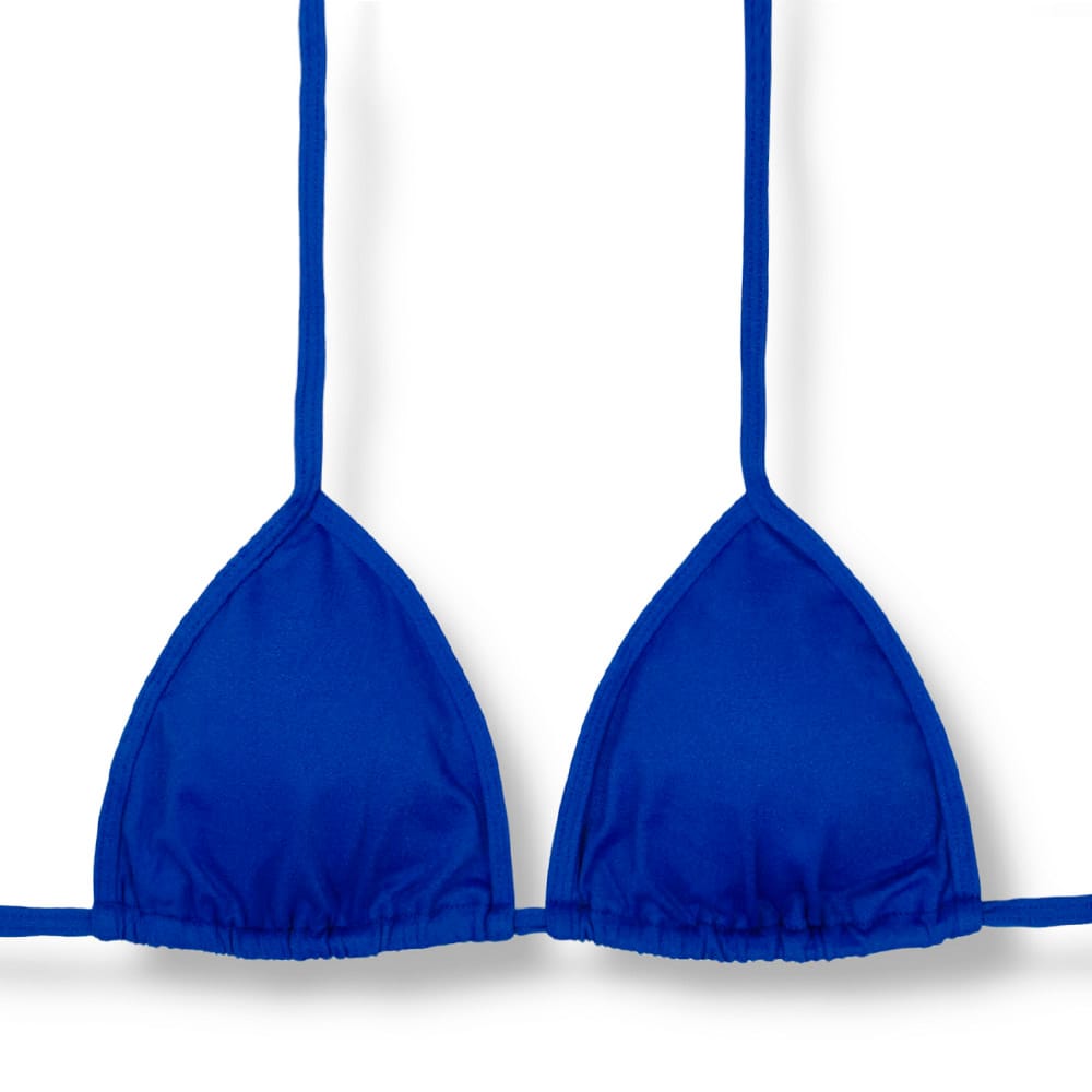 Top Mara Azul Cobalto | Cortininha com Viés Tradicional | Abertura para Bojo | Tecido Liso