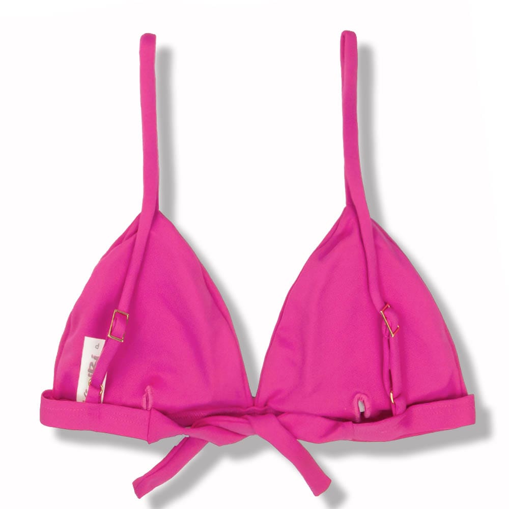 Top Jade Pink | Cortininha Triângulo Fixo | Estilo Sutiã com Amarração nas Costas | Alças com Regulagem | Abertura para Bojo