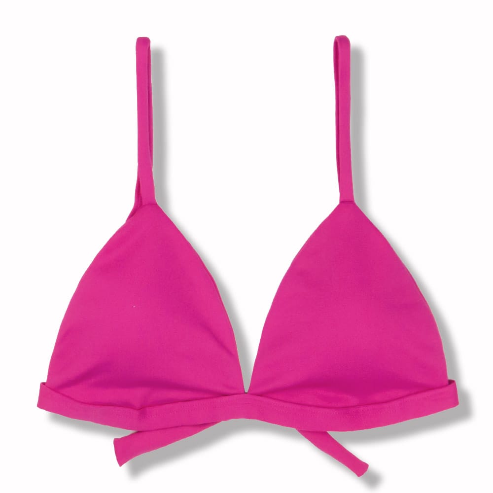 Top Jade Pink | Cortininha Triângulo Fixo | Estilo Sutiã com Amarração nas Costas | Alças com Regulagem | Abertura para Bojo