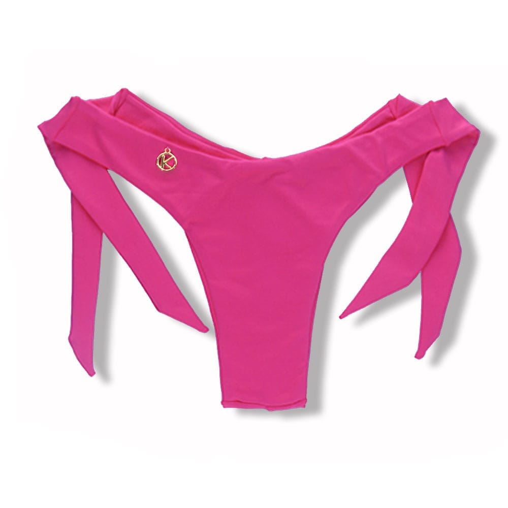 Tanga Mora Pink | Biquíni Liso Fio Duplo | Empina Bumbum | Amarração Lateral Larga