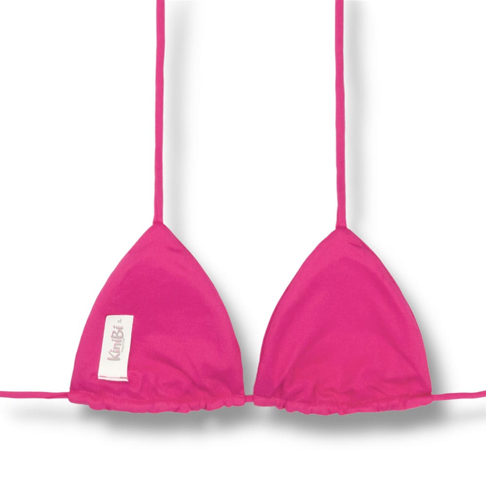 Top Lua Pink | Cortininha com Bojo | Dupla Face | Reversível | Amarração nas Costas e Pescoço | Biquíni opaco cor Lisa