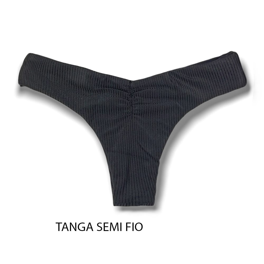 Conjunto de Biquíni Onix | Top Faixa + Tanga Isa