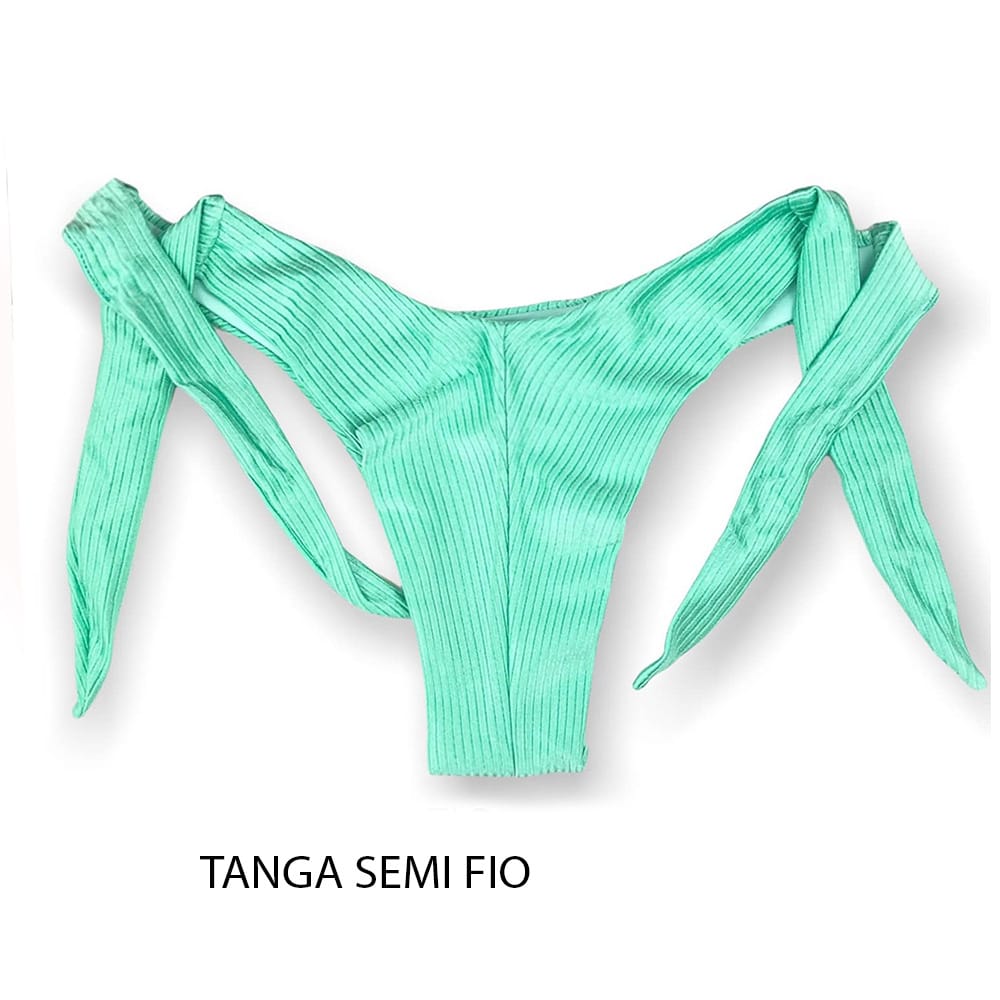 Conjunto de Biquini Turmalina | Top Faixa + Tanga Mora | Tanga Com Amarração Lateral e Modelagem Levanta Bumbum | Top Faixa com amarração nas costas