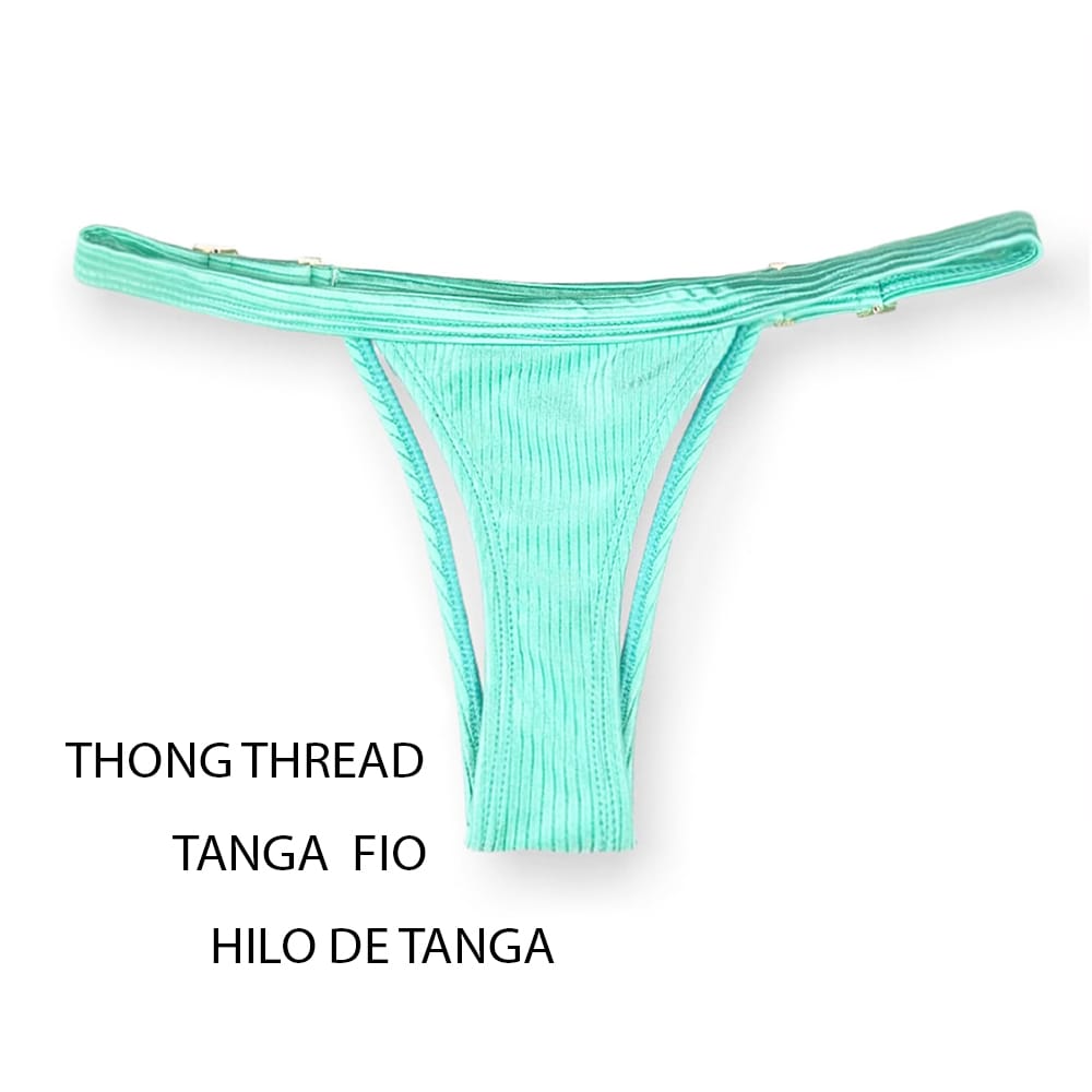 Conjunto de Biquíni Turmalina | Top Mara + Tanga Fany | Tanga Marquinha de Fita com Regulagem | Top Cortininha com Abertura para Bojo