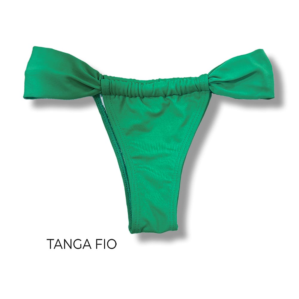 Tanga Gali Verde Bandeira | Biquíni Fio Dental | Cortininha Regulável