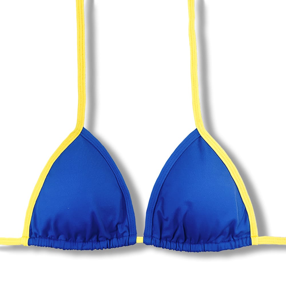 Top Mara Azul Cobalto e Amarelo Canário Lateral | Cortininha Tradicional