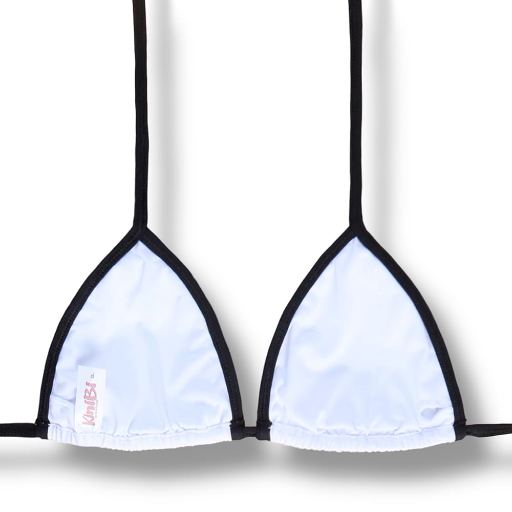 Conjunto de Biquini Black and White | Top Mara + Tanga Gali |Tanga cortininha lateral com opção de deixar mais larga |Top cortininha com abertura para bojo