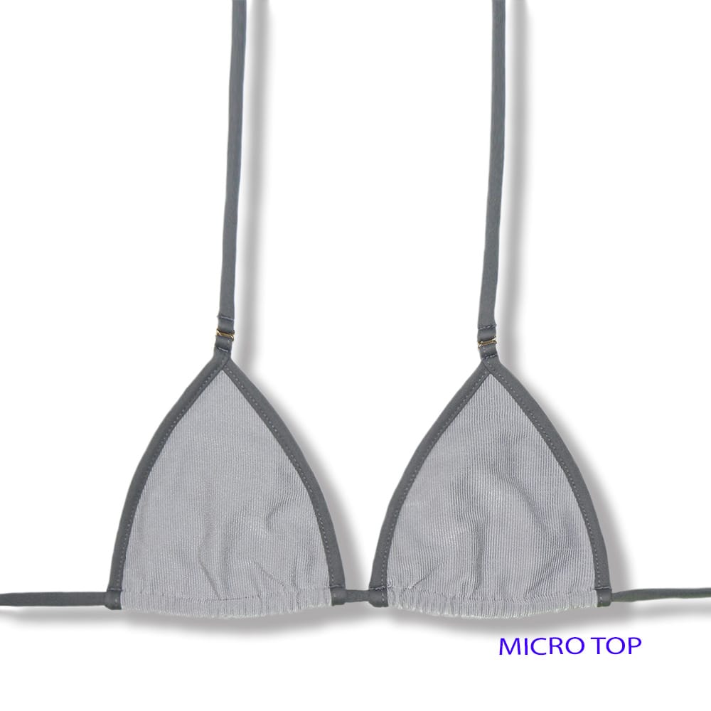 Top Mila Croma | Micro Cortininha com Viés | Sem Bojo| Amarração nas Costas e Pescoço | Biquíni Liso
