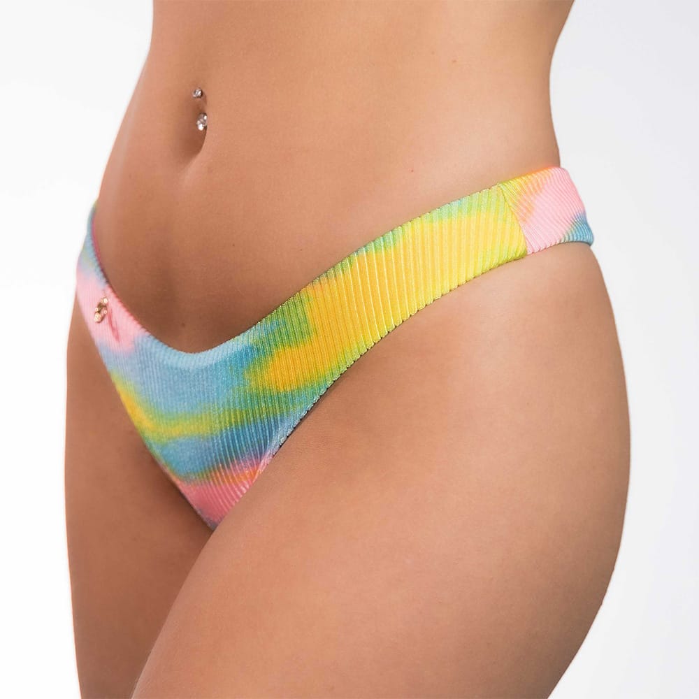 Tanga Eva Prisma |Dupla Face Rosa Iogurte | Biquíni Estampado | Tanga Semi Fio | Modelo Asa Delta | Tecido Texturizado Semibrilho