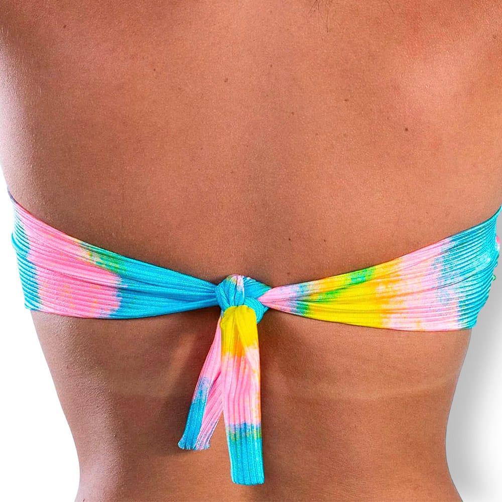 Top Faixa Prisma | Tomara que Caia | Amarrar nas Costas | Forrado | Sem Bojo |  Biquini Estampado     | Tecido Texturizado Semibrilho