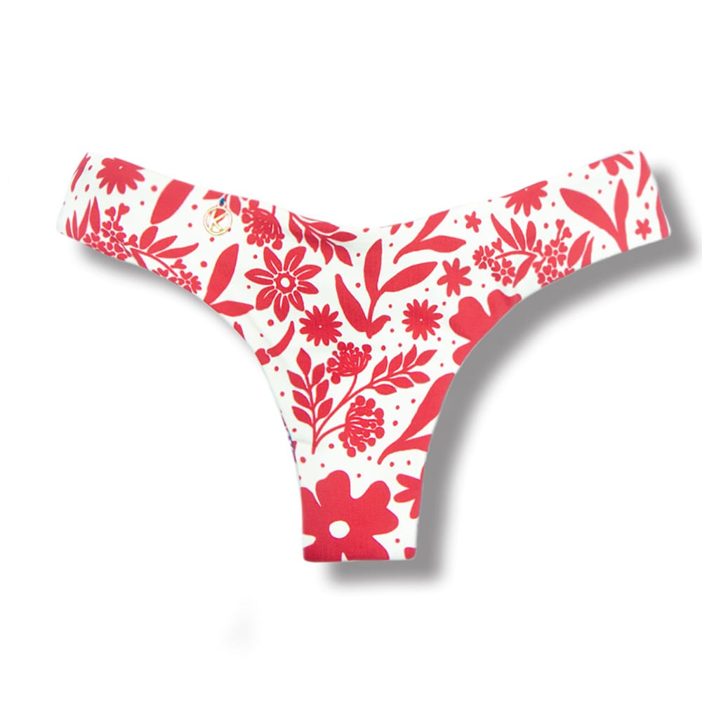 Tanga Isa Scarlet | Biquíni Estampado | Semi Fio Ripple | Levanta Bumbum | Dupla Face Azul | Reversível