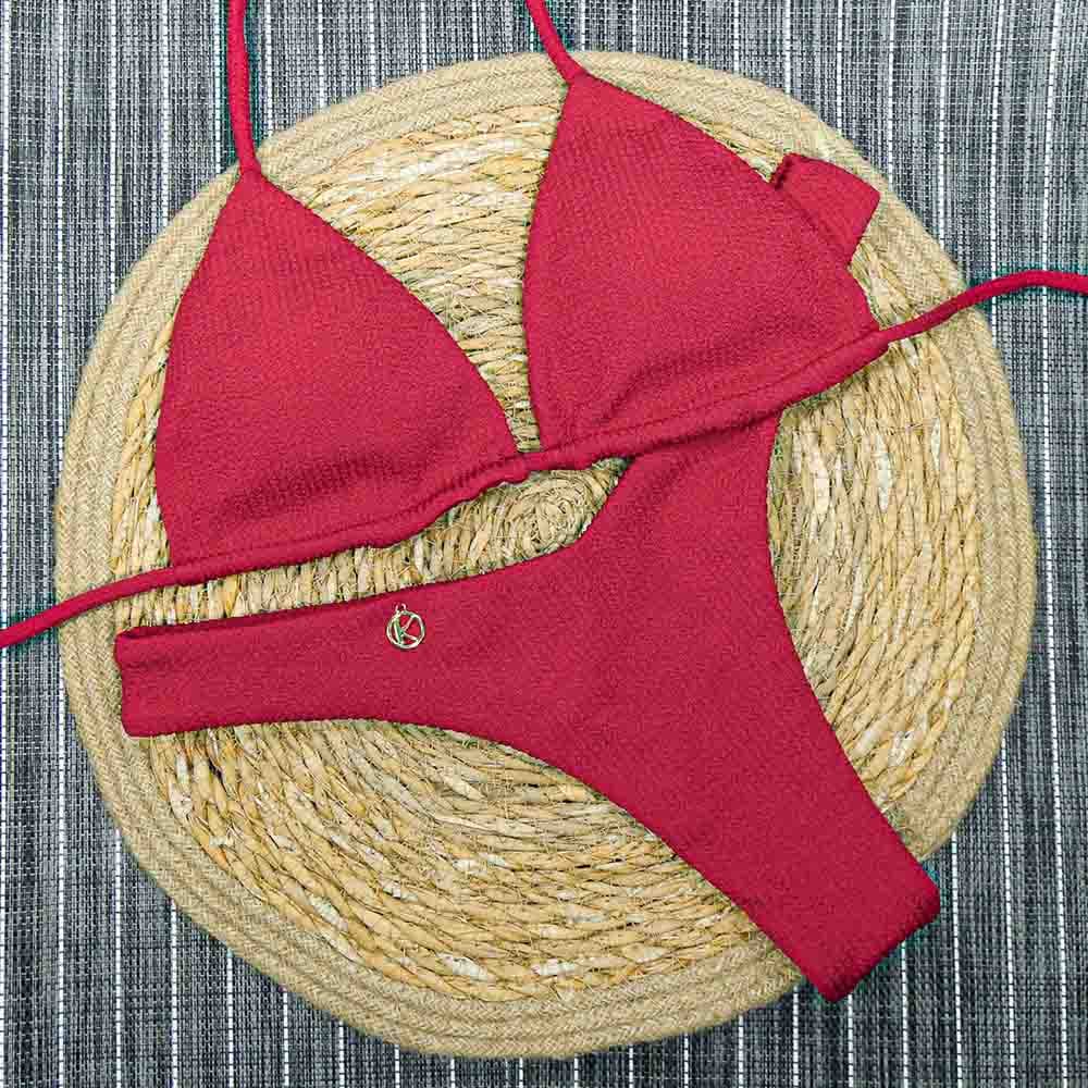 Conjunto de Biquíni Zínia | Top Lua + Tanga Eva | Top Dupla Face com Bojo | Tanga Asa Delta Dupla Face