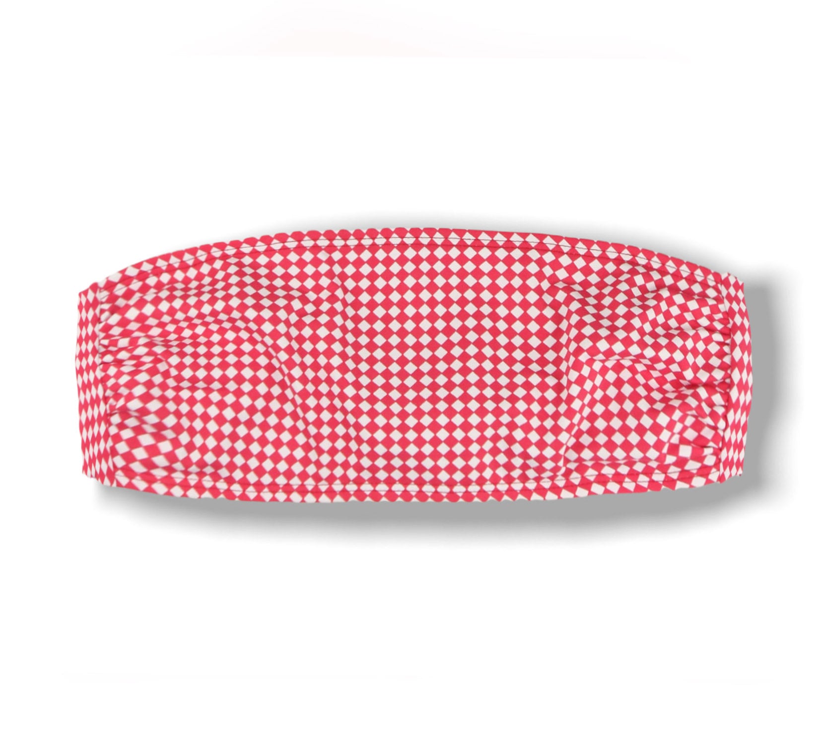 Top Faixa Vichy | Tomara que Caia de Amarrar nas Costas | Biquini Xadrez Vermelho e Branco | Forrado | Sem Bojo