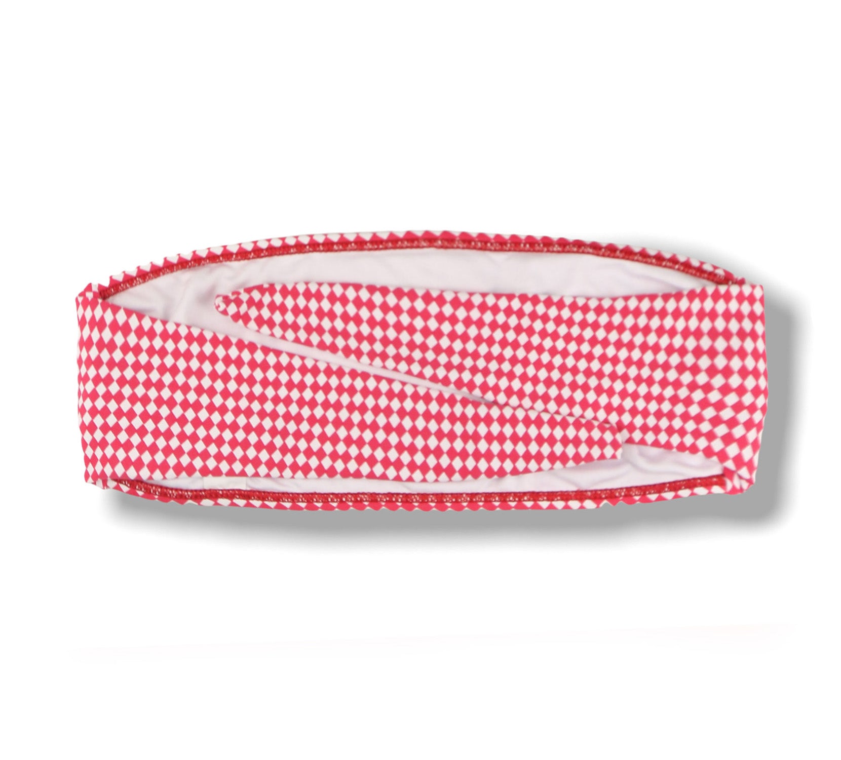 Top Faixa Vichy | Tomara que Caia de Amarrar nas Costas | Biquini Xadrez Vermelho e Branco | Forrado | Sem Bojo