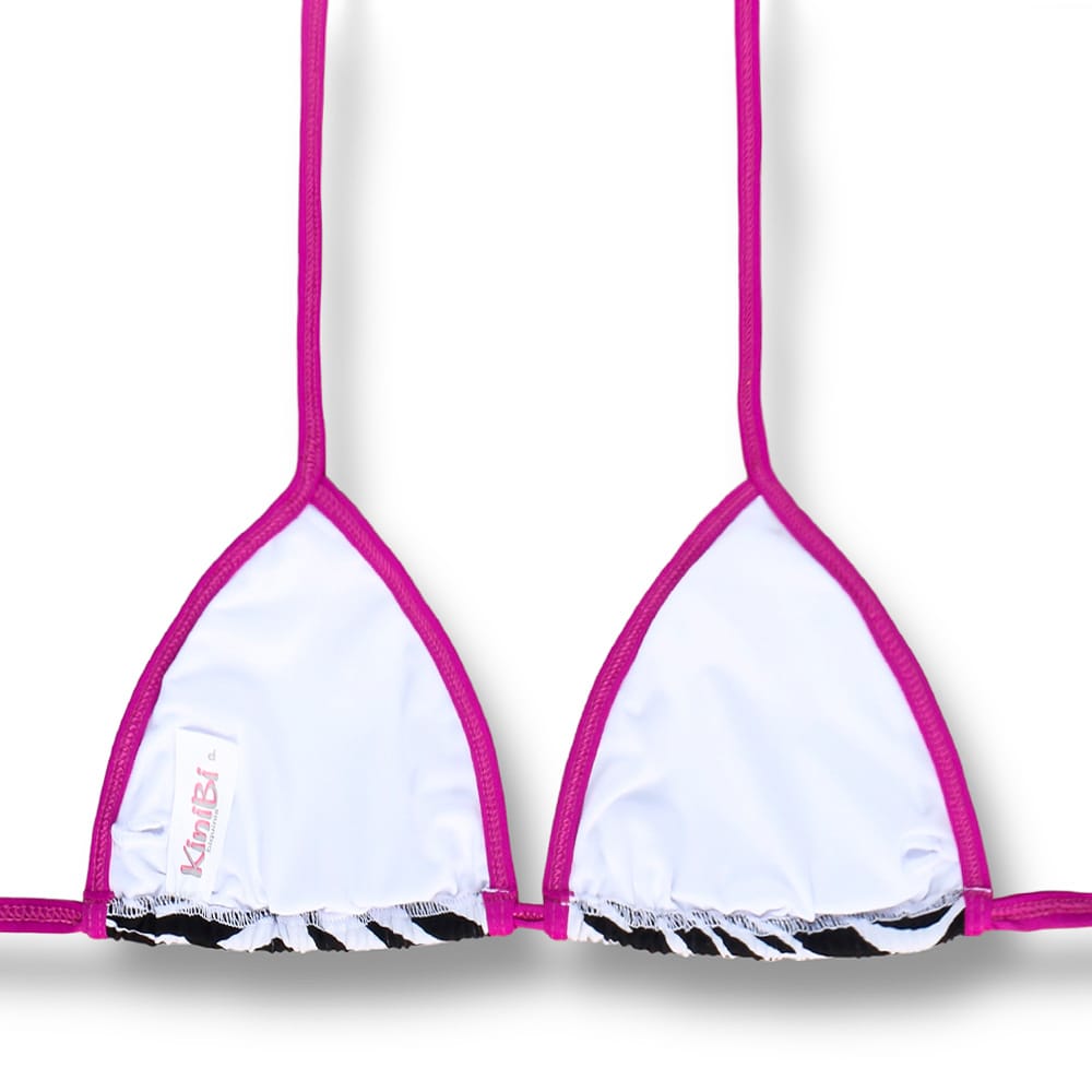 Top Mara Zebra - Edição Limitada | Cortininha com Viés | Amarração nas Costas e Pescoço | Biquíni Estampado | Detalhes na cor Uva