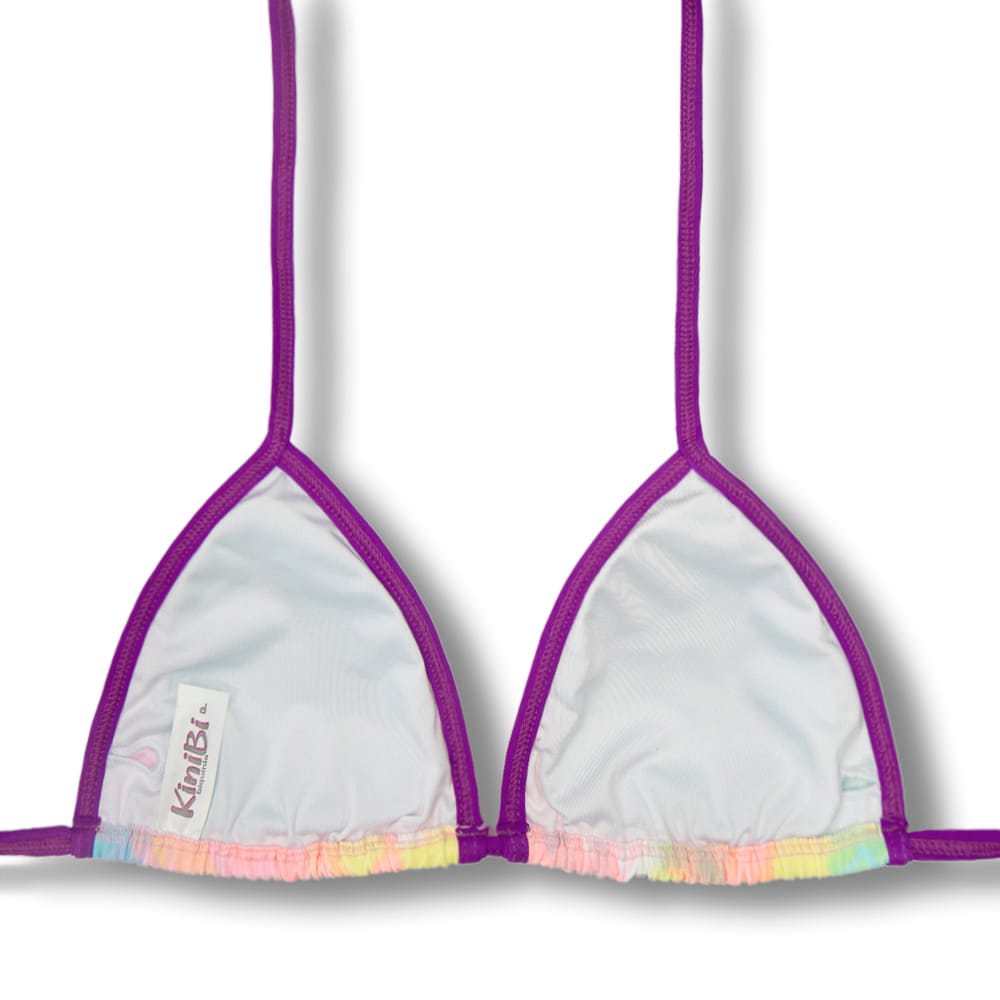 Top Mara Tie Dye com Uva | Cortininha com Viés | Amarração nas Costas e Pescoço | Biquíni Estampado