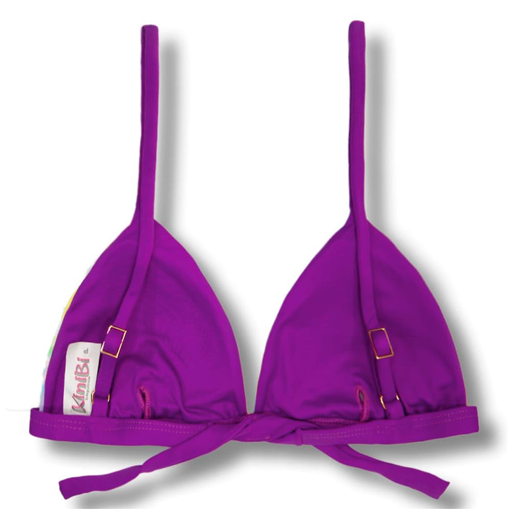 Top Jade Tie Dye com Uva | Cortininha Triângulo Fixo | Estilo Sutiã com Amarração nas Costas | Alças com Regulagem | Biquíni Estampado