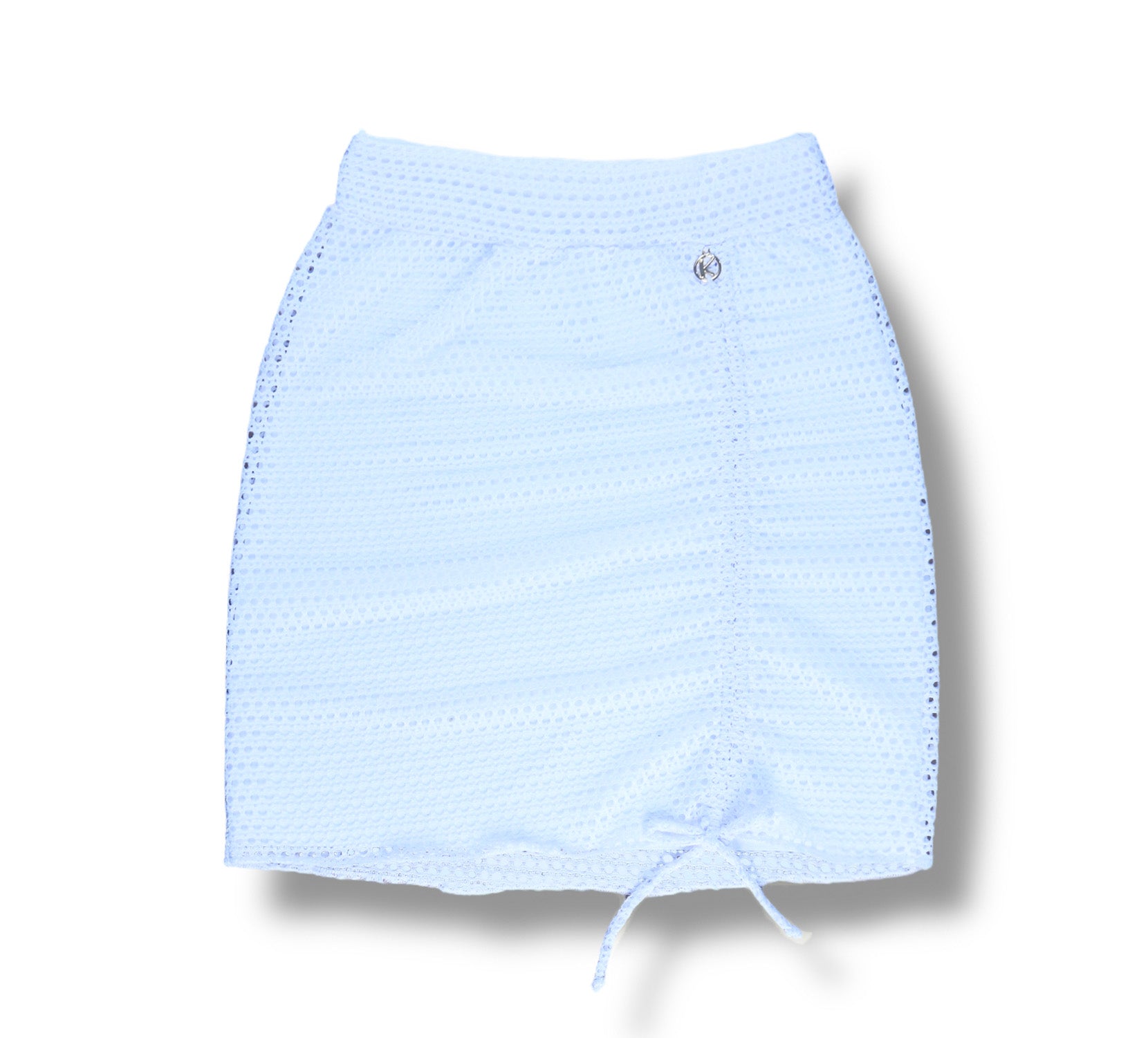 Saia Colissê Branca com Drapeado - Gringa - Saída de Praia Tela Arrastão