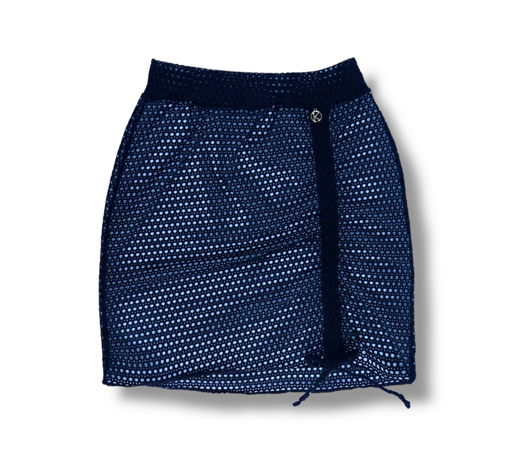 Saia Colissê Preta com Drapeado - Gringa - Saída de Praia Tela Arrastão