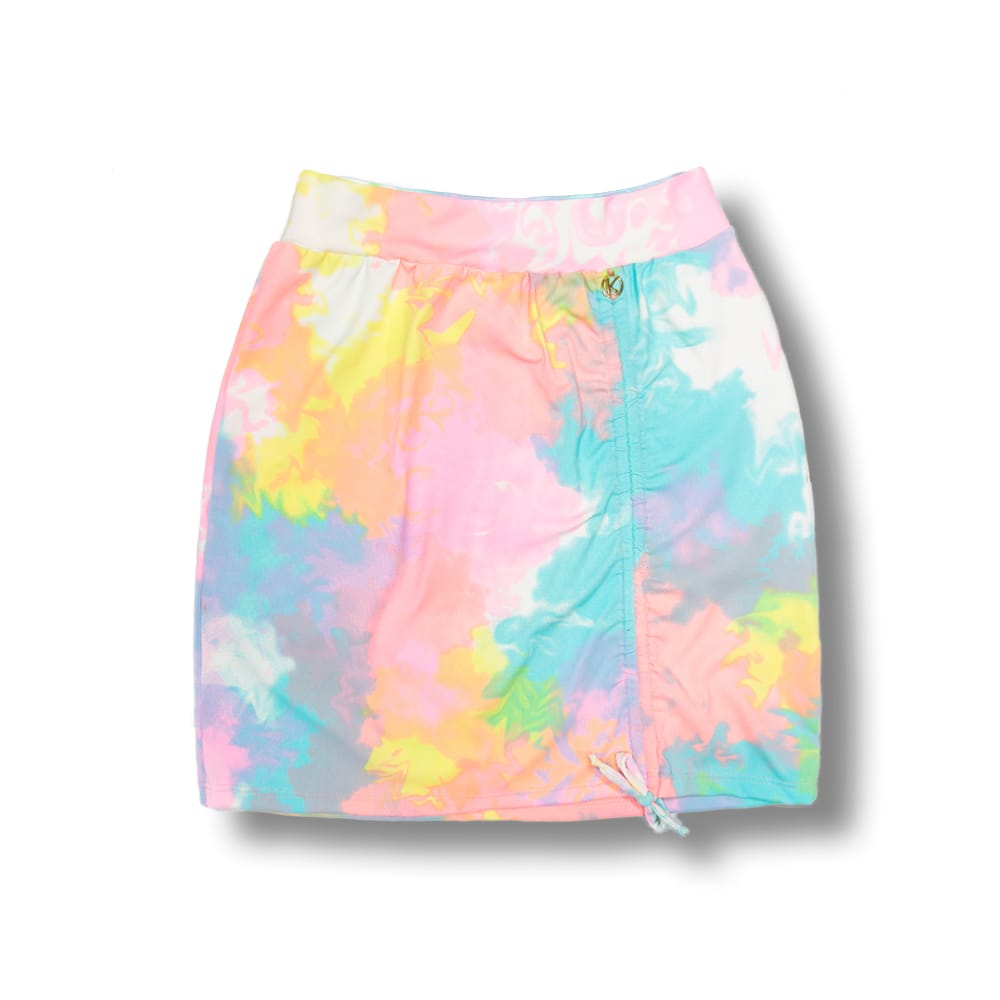 Saia Colissê Tie Dye | Gringa | Saída de Praia | Mini Saia Tecido Liso | Estoque Limitado