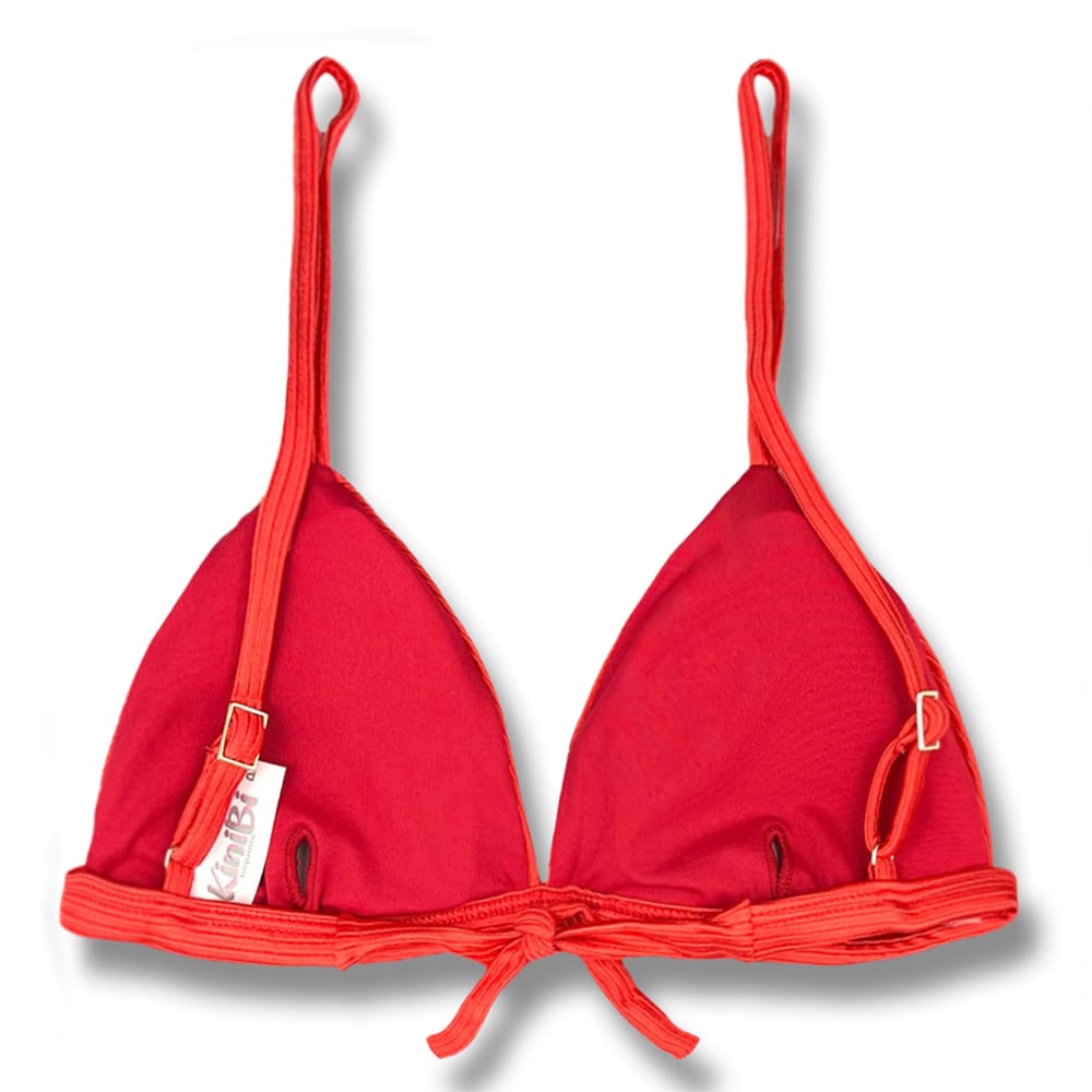 Top Jade Rubi | Cortininha Triângulo Fixo | Estilo Sutiã com Amarração nas Costas | Alças com Regulagem | Biquíni Cor Lisa | Tecido Texturizado Semibrilho