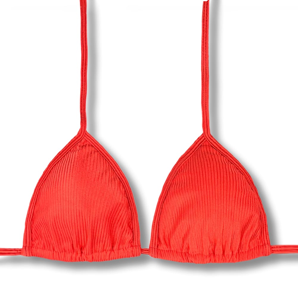 Top Mara Rubi | Cortininha com Viés | Amarração nas Costas e Pescoço | Biquíni cor Lisa | Tecido Texturizado Semibrilho