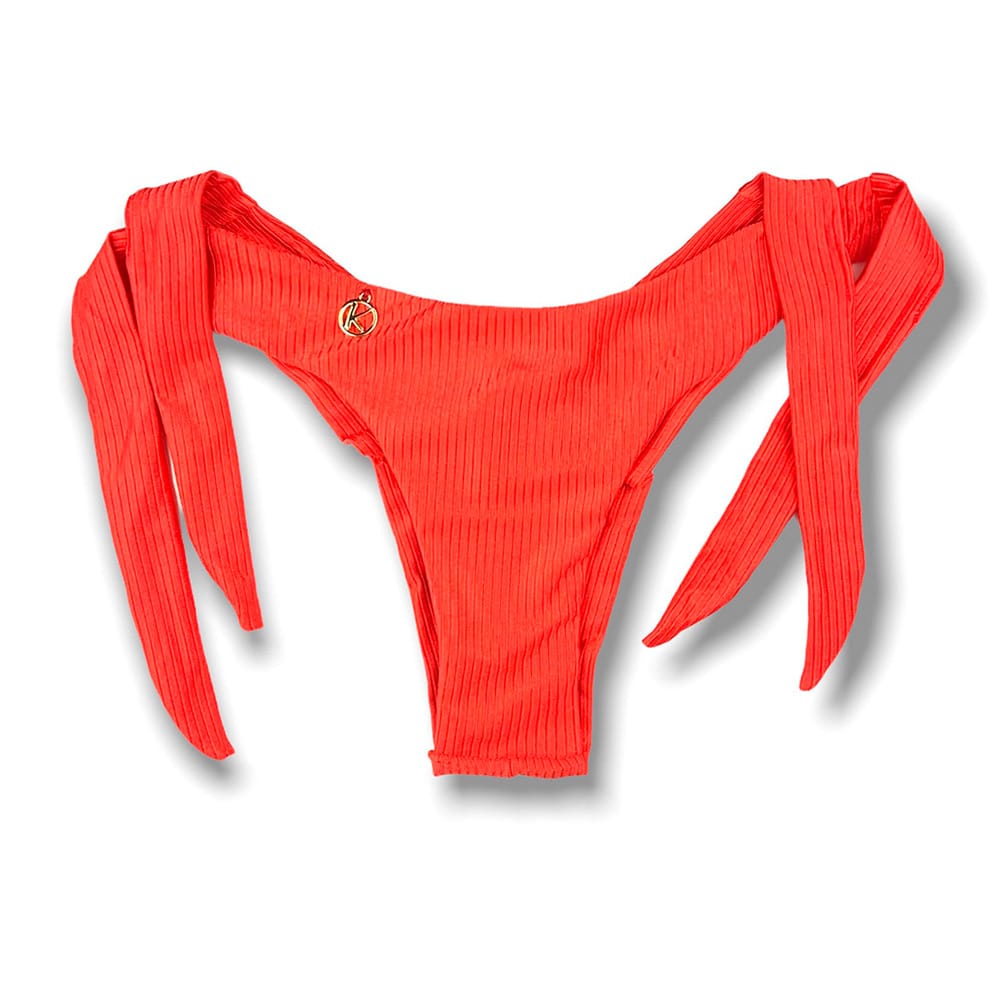 Tanga Mora Rubi | Biquíni Cor Lisa Fio Duplo | Empina Bumbum | Amarração Lateral Larga | Tecido Texturizado Semibrilho