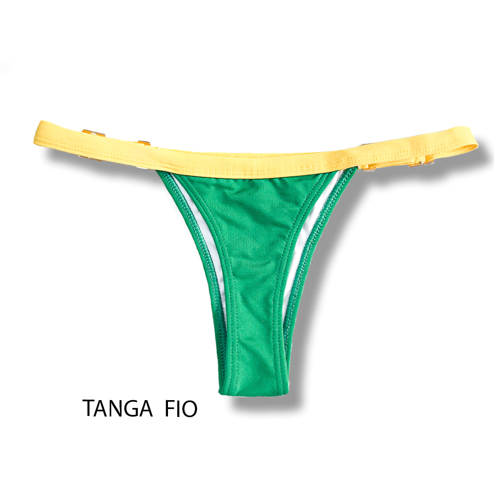 Conjunto de Biquini Bandeira e Canário | Top Mara + Tanga Fany