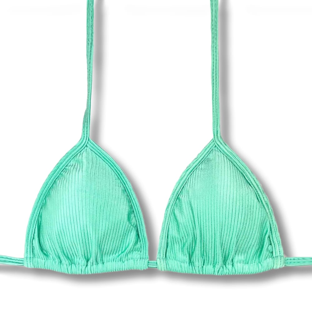 Top Mara Turmalina | Cortininha com Viés | Amarração nas Costas e Pescoço | Biquíni cor Lisa | Tecido Texturizado Semibrilho