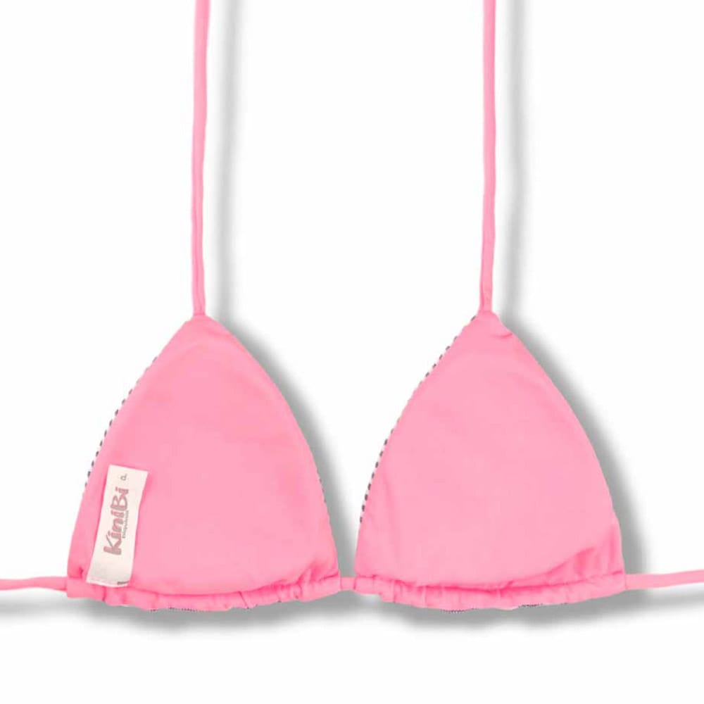 Conjunto de biquíni Denim com a combinação Rosa Iogurte | Top Lua + Tanga Mia | Top Lua vem com o bojo embutido sendo dupla face | Tanga semi fio com regulador na lateral