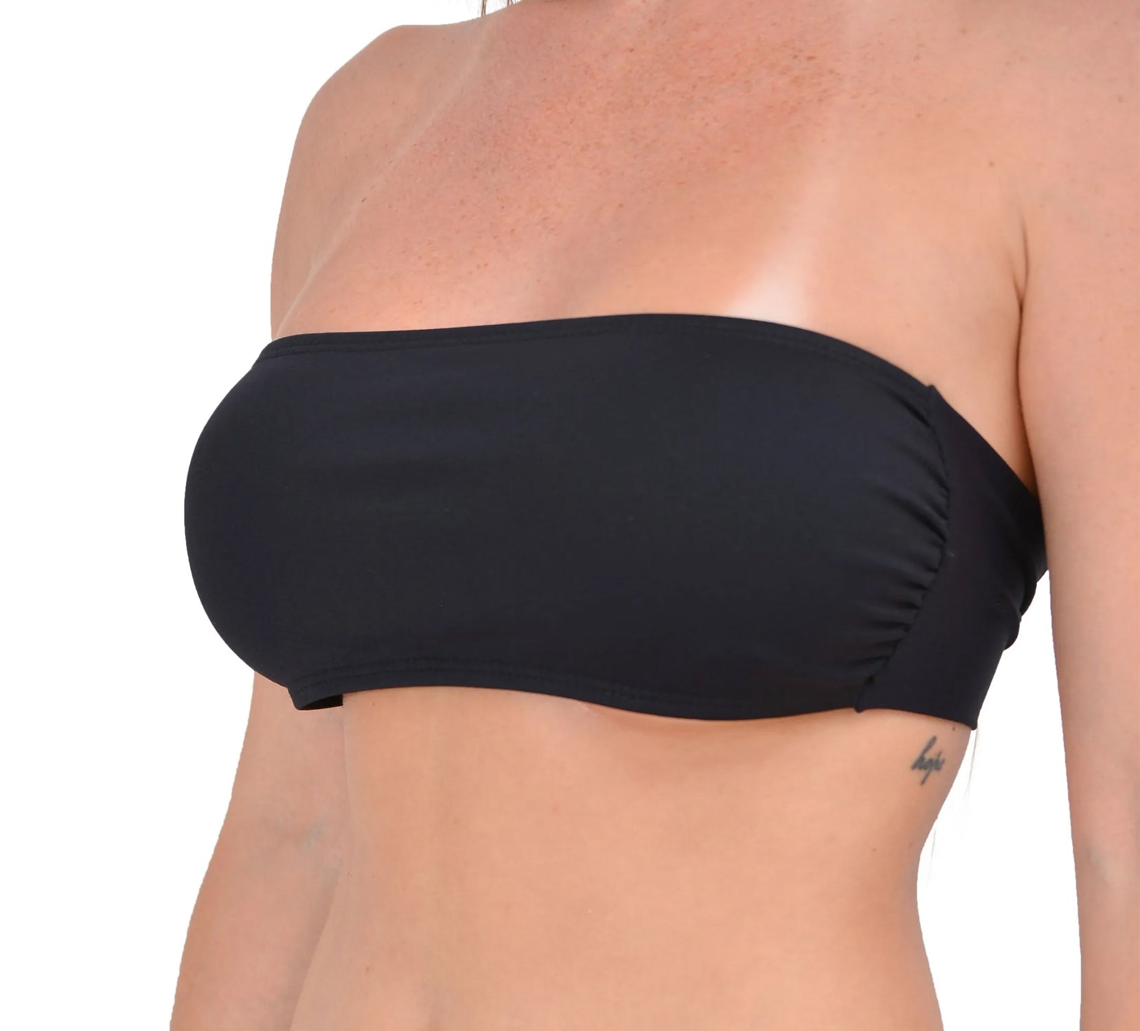 Conjunto de biquíni Preto | Top Faixa + Tanga Eva | Tanga Asa Delta Dupla Face e Semi Fio | Top Faixa com Amarração nas Costas