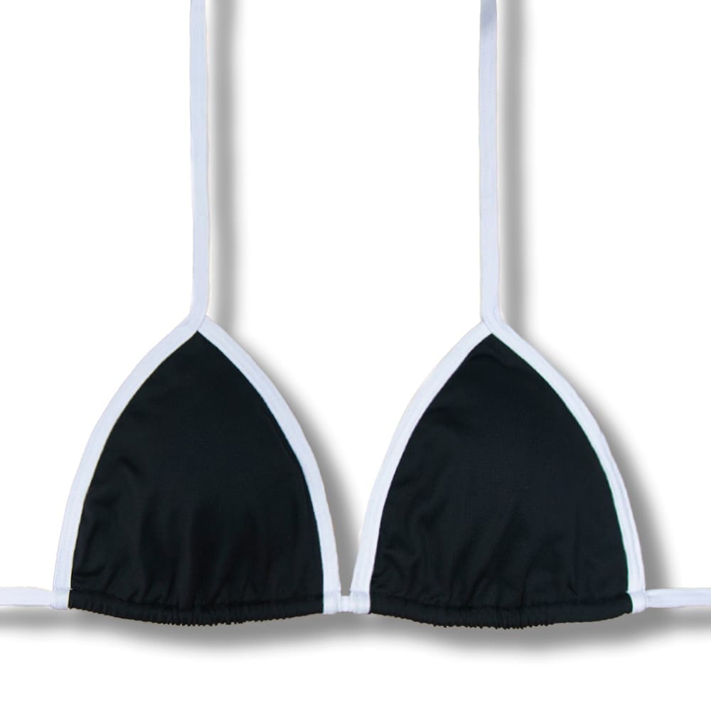Conjunto de Biquini White and Black | Top Mara + Tanga Gali |Tanga cortininha lateral com opção de deixar mais larga |Top cortininha com abertura para bojo