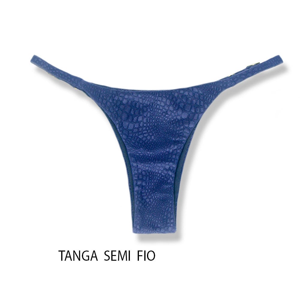 Conjunto de Biquini Croco Marine | Top Jade + Tanga Mia |Tanga para marquinha perfeita com regulador na lateral |Top fixo com regulador na alça e abertura para bojo