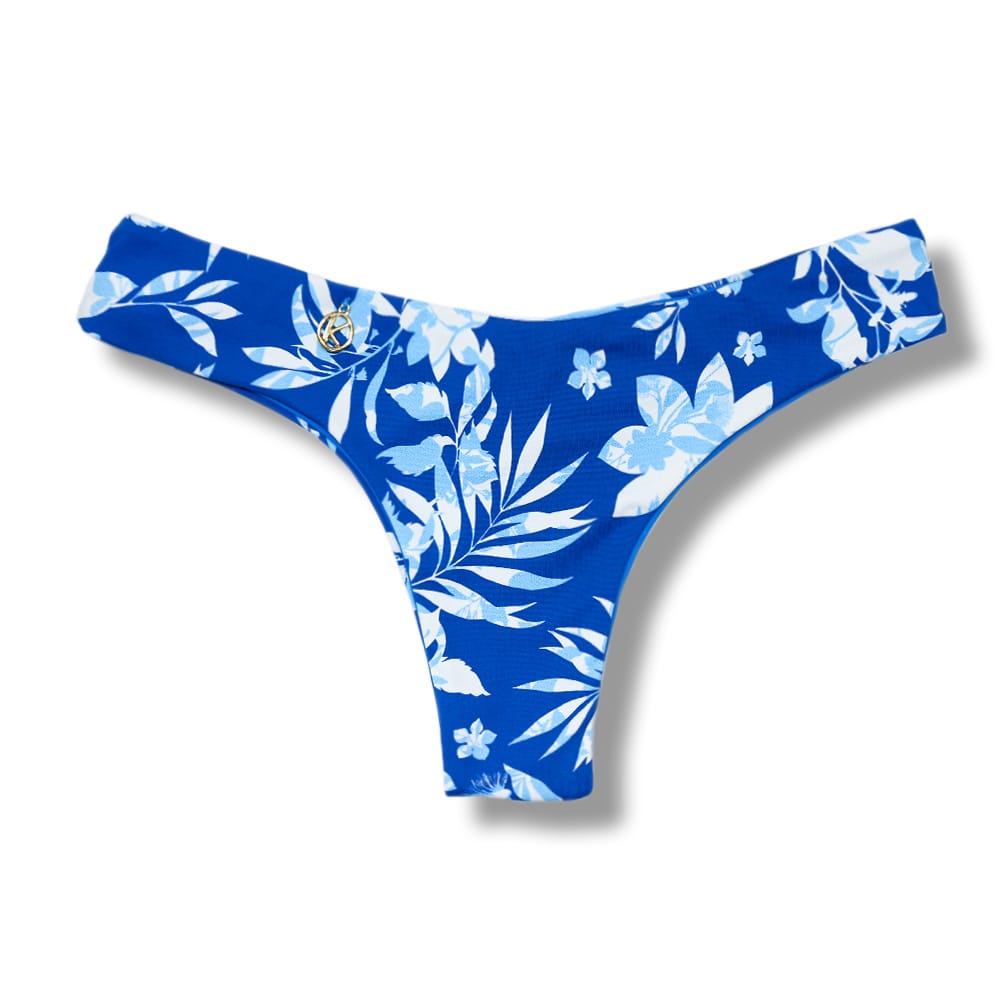 Tanga Isa Íris | Biquíni Estampado | Semi Fio | Ripple | Dupla Face Azul