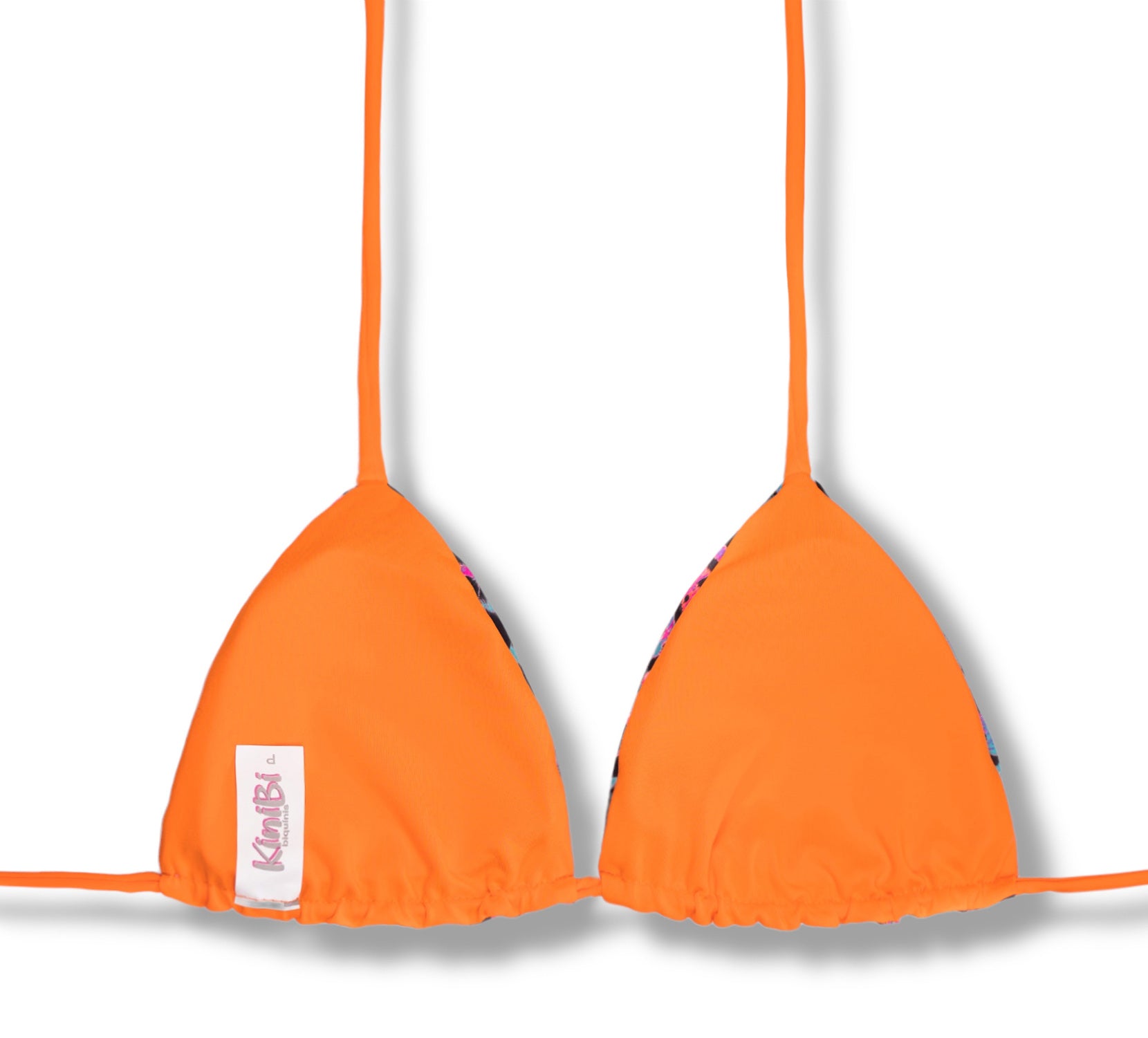 Conjunto de biquíni Animal Print Mescla com a combinação Laranja | Top Lua + Tanga Fany | Top dupla face com bojo embutido | Tanga semi fio com regulador na lateral