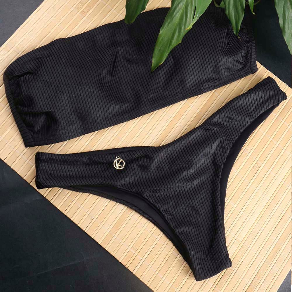 Conjunto de Biquíni Onix | Top Faixa + Tanga Isa