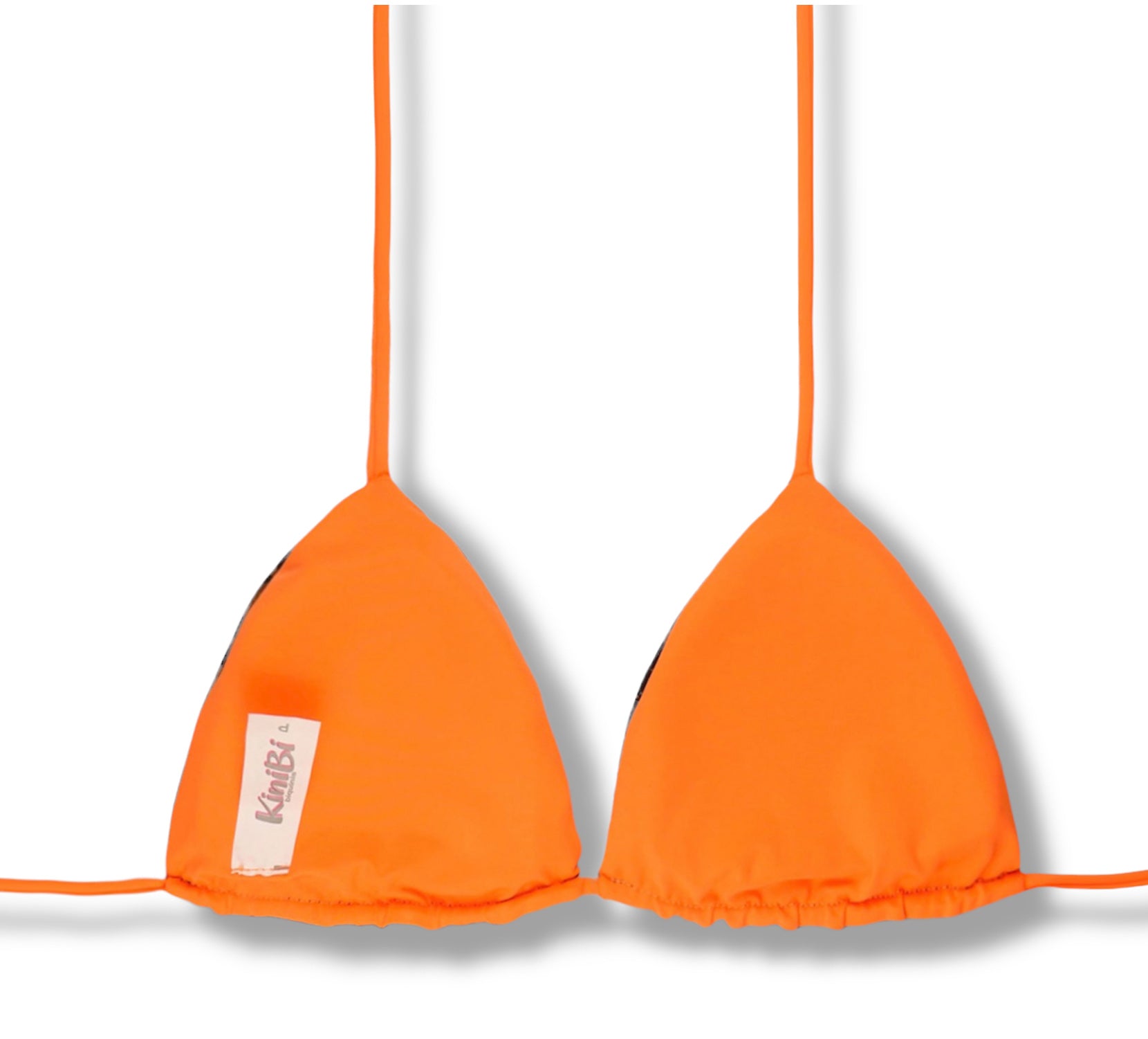 Conjunto de Biquíni Animal Print com a Combinação Laranja | Top Lua + Tanga Cora | Top Dupla Face com Bojo Embutido | Tanga Dupla Face com Laço Fio Dental