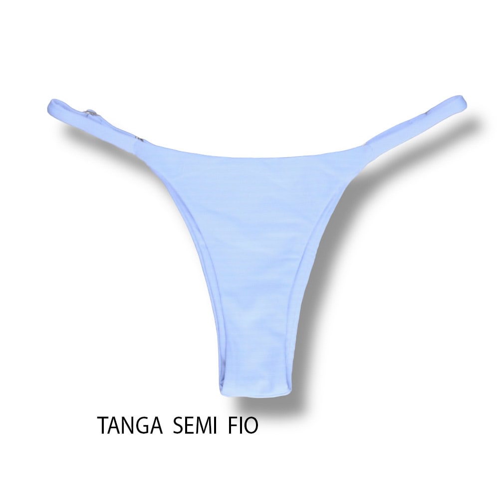 Conjunto de biquíni Branco | Top Lua + Tanga Mia | Top reversível com bojo embutido | Tanga semi fio com regulador na lateral | Marquinha de Fita | Zero Transparência