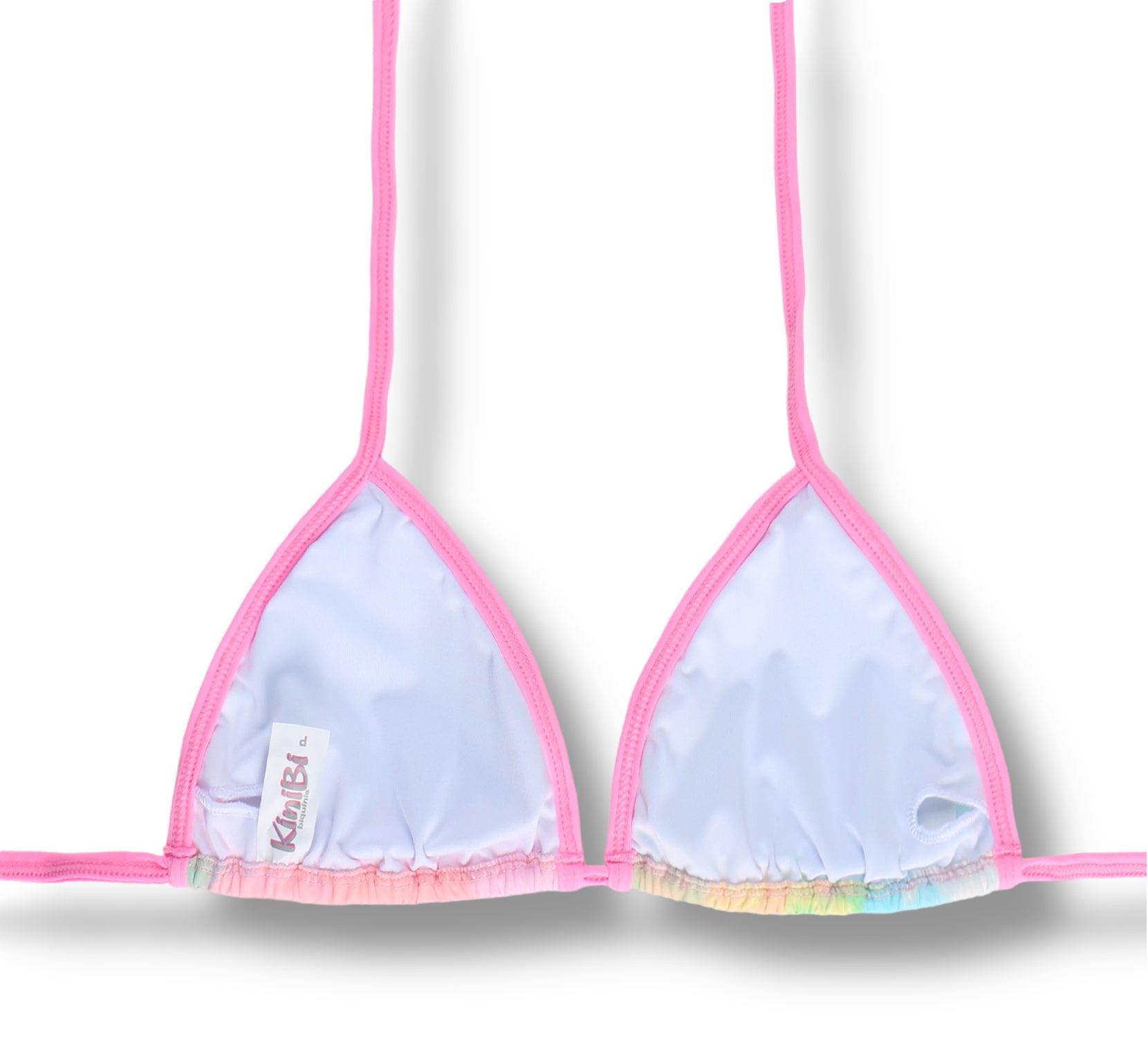 Conjunto de biquíni Tie Dye com a combinação Iogurte | Top Mara + Tanga Fany | Top cortininha com abertura para bojo | Tanga fita deixa marca de bronze linda com regulador que não esquenta no sol.