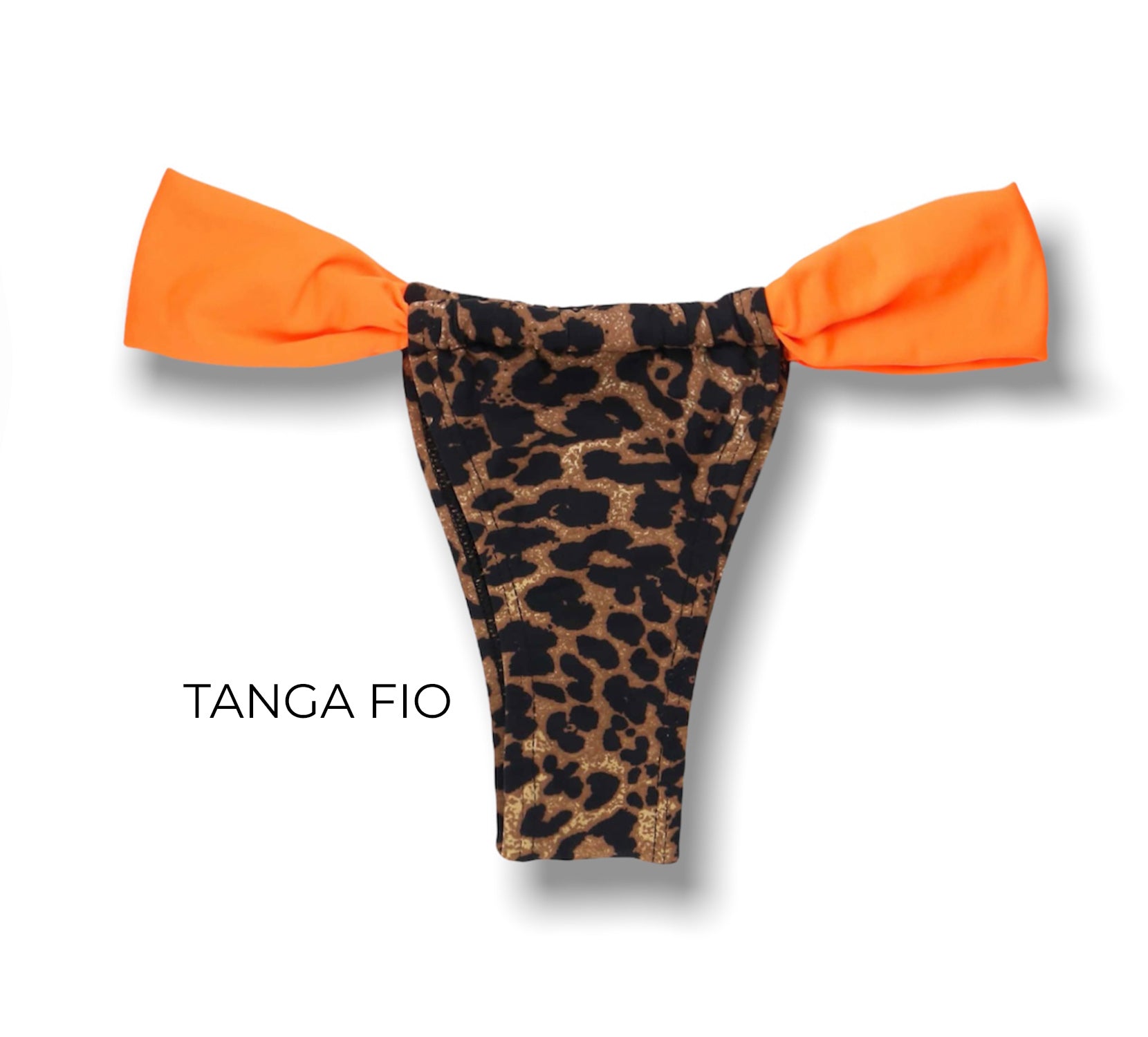 Conjunto de biquíni Animal Print com a combinação Laranja | Top Jade + Tanga Gali
