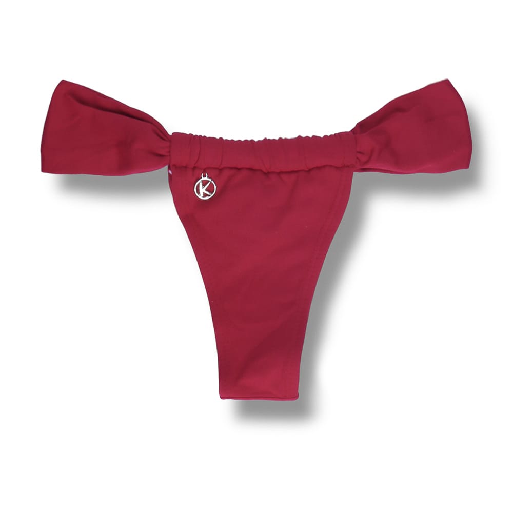 Tanga Gali Vermelho Carmim | Biquíni Fio Dental | Cortininha Regulável