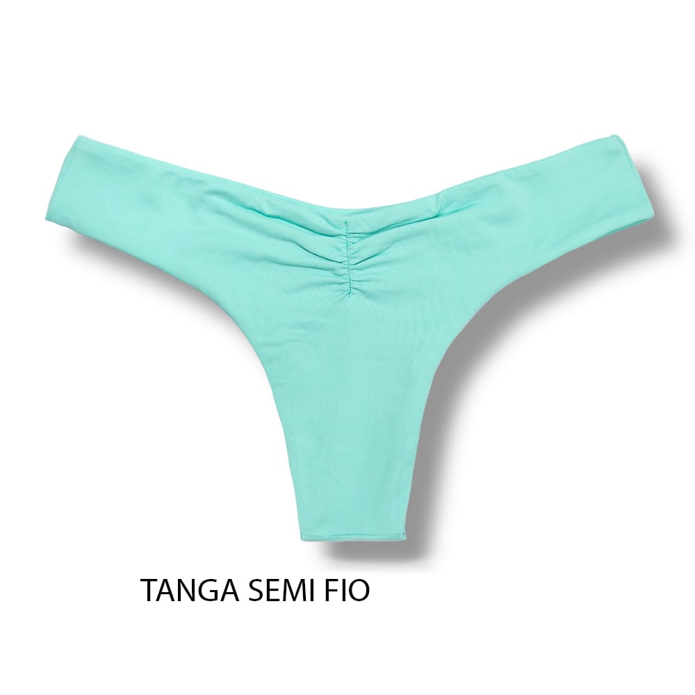 Tanga Isa Verde Mint | Biquíni Liso | Tanga Semi Fio | Rippler | Reversível