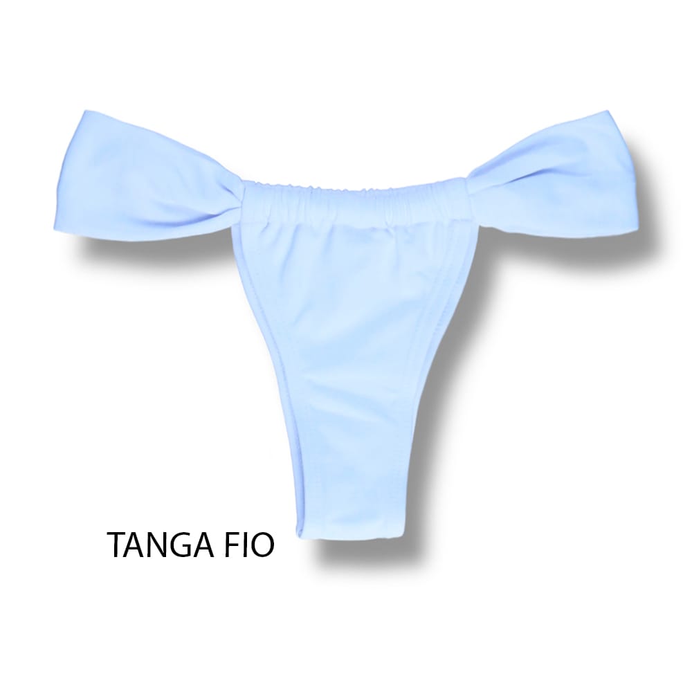Conjunto de biquíni Branco | Top Faixa + Tanga Gali